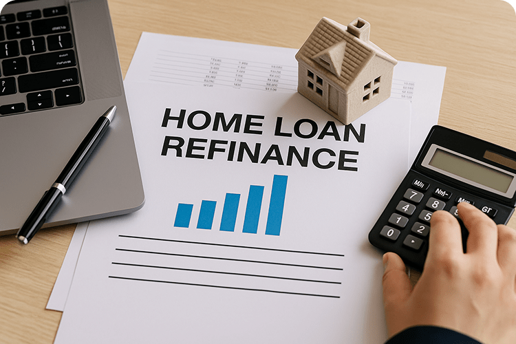 Home loan refinance document and calculator